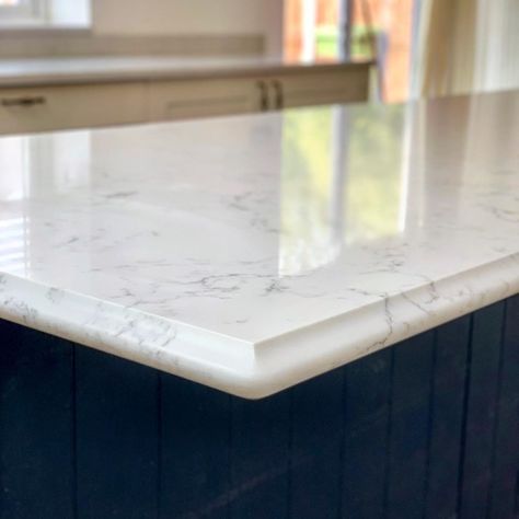 Kitchen Counter Edges, Granite Edge Profiles, Big House Kitchen, Granite Countertop Edges, Kitchen Countertop Edges, Granite Edges, Counter Edges, Blue White Kitchens, Crazy Kitchen