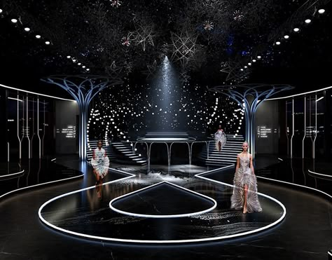 Eternals Show Stage Fashion Show Set Design, Fashion Show Stage Design, Fashion Show Ideas, Ramp Design, Face Everything And Rise, 3dmax Vray, Concert Stage Design, Fashion Show Poster, Fashion Runway Show