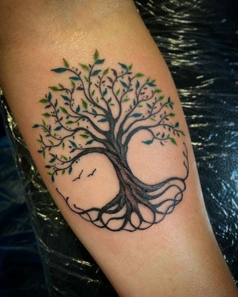 If you're wondering what design to choose for your new ink, the Yggdrasil tattoo is a perfect option. You can get inspired by the fascinating ideas in this article. Yggdrasil Tattoo, Family Tree Tattoo, Remembrance Tattoos, Tree Tattoo Designs, Tree Of Life Tattoo, Tattoo Life, Tattoos For Kids, Mom Tattoos, Dope Tattoos