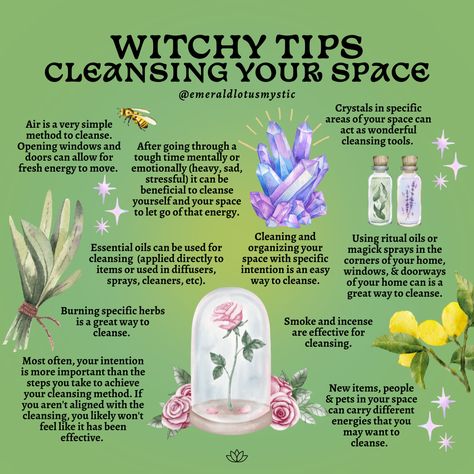 When is it is a good time to cleanse your space? Whenever you feel intuitively called to it! Here are a few tips for how and when to cleanse your space: After going through a tough time mentally or emotionally (heavy, sad, stressful) it can be beneficial to cleanse yourself and your space to let go of that energy. New items, people & pets in your space can carry different energies that you may want to cleanse. Most often, your intention is more important than How To Cleanse Your Space, How To Cleanse A Space, Easy Cleansing Spell, How To Cleanse Yourself Witchcraft, Cleansing A House Of Bad Energy, Cleansing A Space, Cleansing Bad Energy, How To Spiritually Cleanse Yourself, Cleansing Yourself