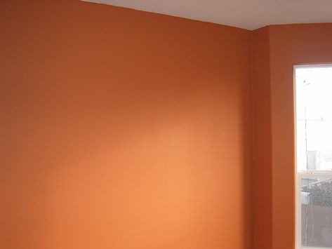 miscellaneous - Benjamin Moore - Sienna Clay Flickr Find Sienna Clay Benjamin Moore, Benjamin Moore Sienna Clay, Benjamin Moore Orange Paint Colors, Orange Accent Walls, Painting Rooms, Clay Kitchen, Big Library, Blue Cupboards, Grey And White Bedding