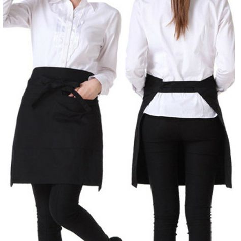 Black Short Waiter Waitress Barista Chefs Waist Pocket Apron for Bar Cafe Pub One Size fits all. Fabric: 100% Polyester Easy to wash and dry 100% brand new and high quality. Nice black waist apron with pockets and tie staps, you will enjoy your cooking time. Ideal for baristas, bar staff, waiters, waitresses, ice cream vendors, servers for restaurants, cafes and pubs. Two Large pockets for notebook, pen or charges. Guaranteed To Perform At 50° Wash 60cm wide x 40cm deep, with thick durable ties on each side is 50cm long. PaymentDelivery detailsRefund&returnAbout usContact us Payment Please note your shipping address must match your PAYPAL address, once you complete the checkout process we will not be able to amend or cancel the order. If you want to change the shipping address please chang Waiter Uniform Design, Waiter Outfit, Barista Outfits, Waitress Outfit, Waiter Uniform, Cafe Apron, Spa Branding, Black Apron, Short Apron