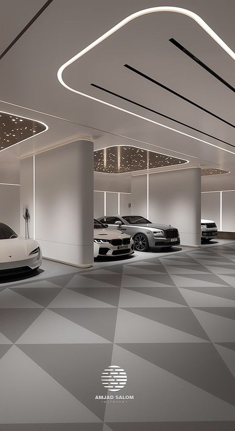 PARKING DESIGN :: Behance Garage Design Luxury, Apartment Parking Design, Parking Ceiling Design, Parking Entrance Design, Parking Interior Design, Carpark Design, Luxury Parking, Parking Lot Design, Home Parking