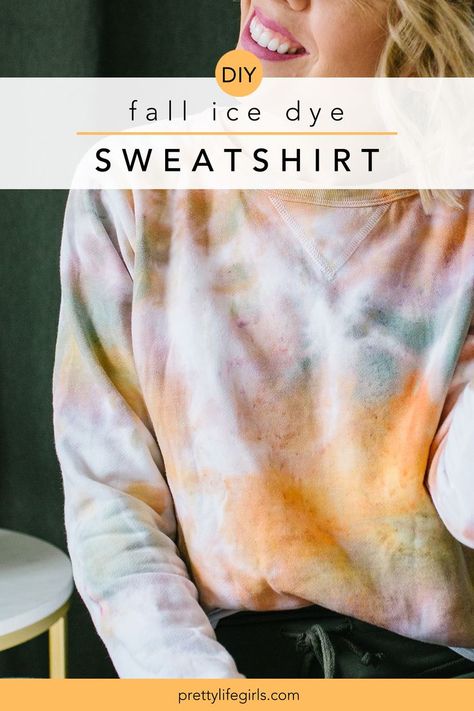 Diy Tie Dye Sweatshirt, Fall Tie Dye, Fall Ties, Diy Tie Dye Techniques, Ice Tie Dye, Rit Dye, Tie Dye Crafts, Pretty Life, How To Tie Dye