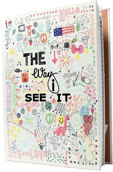 Doodle Yearbook Theme, 2000s Yearbook, Yearbook Doodles, Diy Yearbook, Textbook Layout, Elementary Yearbook Ideas, Yearbook Covers Themes, Yearbook Club, Teaching Yearbook