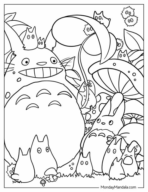 20 Totoro Coloring Pages (Free PDF Printables) Colouring Anime Pages, Kiki's Delivery Service Coloring Page, Coloring Page Studio Ghibli, Coloring Pages Cartoon Network, Totoro Coloring Pages Free Printable, My Neighbor Totoro Coloring Pages, Cartoon Colouring Printables, Digital Colouring Pages, Coloring Drawings For Adults