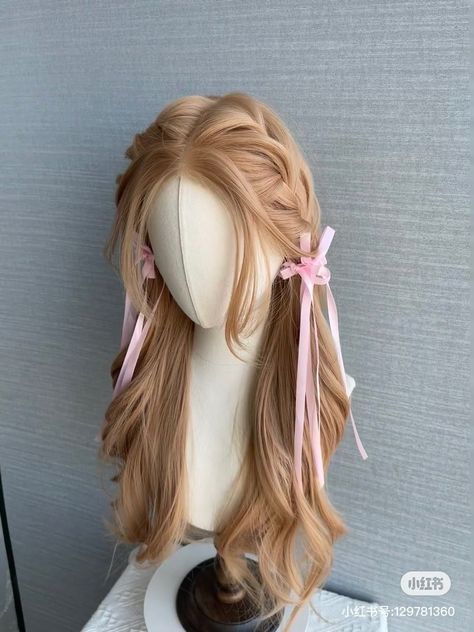 Hairstyle Tutorials, Hair Claim, Blone Hair, Hair Y2k, Korean Hair Color, Hair Inspiration Long, Hair Style Korea, Kpop Hair, Ribbon Hairstyle