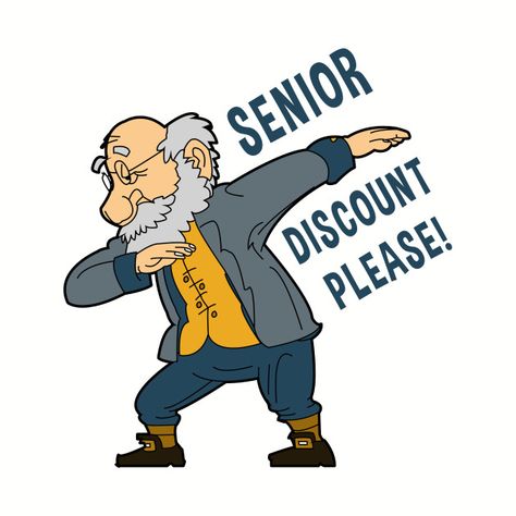 Senior Citizen Day Spirit Week, Senior Citizen Day, Retirement Jokes, Senior Jokes, Old People Jokes, Senior Citizen Discounts, Senior Humor, Disc Design, Witty One Liners