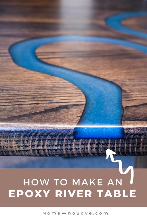 How to Make an Epoxy River Table: Step-by-Step Instructions Diy Epoxy Resin Table Top, Diy Table Top Ideas, River Tables Epoxy, Upcycle Table, Epoxy River Table, Epoxy Crafts, Resin Table Top, River Tables, Diy Table Top