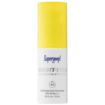 Bright-Eyed 100% Mineral Eye Cream SPF 40 - Supergoop! | Sephora Supergoop Sunscreen, Dry Skincare, Ginger Flower, Brightening Eye Cream, Eye Brightener, Best Eye Cream, Eye Creams, Bright Eye, Sensitive Eyes