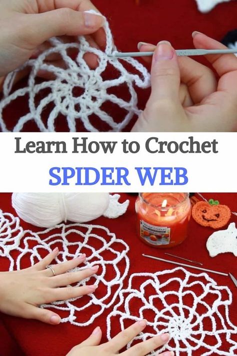 In today's video, we show you how to crochet a tablecloth that looks like a spider web. I hope you like it! You will see that it is very easy to crochet this spider web that you can use to decorate your house this coming Halloween. You will not regret creating them. I hope you have an amazing Halloween! #urbakicrochet #halloweencrochet #spiderwebcrochet #spiderweb #decorateyourhouse #spiderwebhalloween #halloween Crochet Spider Web Pattern Free, Spiderweb Crochet Pattern Free, Crochet Spiderweb Pattern, Crochet Cobweb, Spiderweb Crochet, Crocheted Spider, Crochet Spiderweb, Crochet Spider Web, Crochet Halloween Decorations