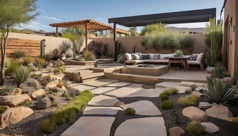 17 Best Xeriscaping Ideas For Your Yard Xeriscape Backyard Utah, Az Backyard Landscaping Ideas, How To Xeriscape, Large Yard Xeriscape, Backyard Xeriscape, Lavender Xeriscape, Lush Xeriscape, Colorado Xeriscape, Xeriscaping Ideas