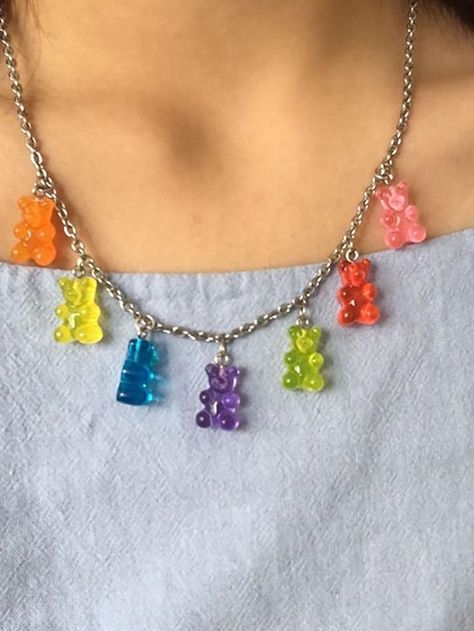 2023 Buy Gummy Bear Necklace under US$11 in Necklaces Online Store. Free Shipping with US$69+. Check reviews and buy it today. Size: One Size Composition: Plastic Length (necklace): 55cm/ 21.6 in Style: Casual #y2k #retro #aesthetic #backtoschool #backtoschooloutfits #firstdayofschooloutfit #streetstyle #outfits #ootd #trendyoutfits #fashionista #casualoutfits #cottagecore Female Gold Chain Necklace, Gummy Bear Necklace, Trendy Scarves, Color Cartoon, Handmade Candy, Necklaces Chain, Simple Chain, Women Chain, Necklace For Girlfriend