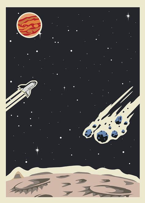 Retro Space Poster Template Art Print by Yogysic.  All prints are professionally printed, packaged, and shipped within 3 - 4 business days. Choose from multiple sizes and hundreds of frame and mat options. Retro Space Posters, Poster Space, Cosmos Art, Art Spatial, Lunar Surface, Up Poster, 70s Sci Fi Art, Galaxy Poster, Space Illustration