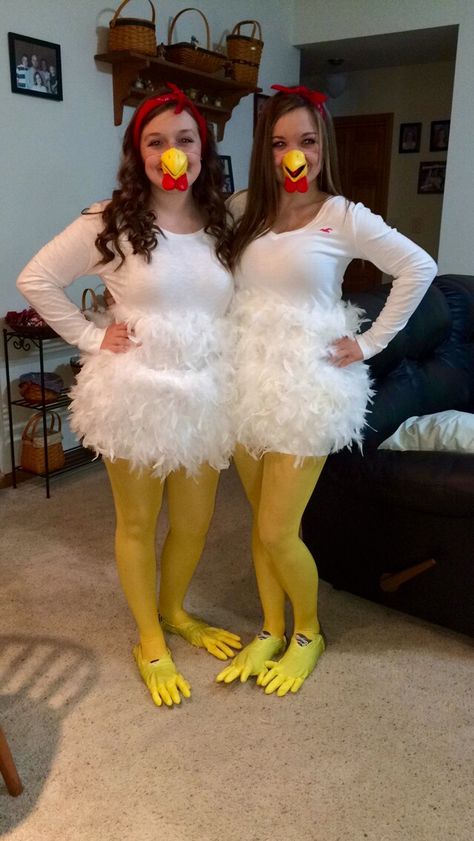 Chicken Theme Trunk Or Treat, Chicken Halloween Costume Women, Chicken And Egg Costume, Mother Hen Costume, Family Kfc Costume, Chicken Costumes For Chickens, Farm Animal Costumes Women, Farm Costumes For Adults, Chicken Costume Diy Woman