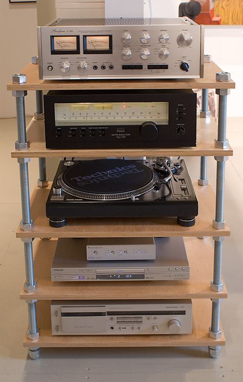 Stereo Rack, Lp Regal, Plywood Shelving, Hifi Stand, Pottery Barn Diy, Hifi Rack, Hifi Furniture, Pottery Barn Furniture, Wine Rack Plans