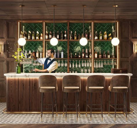 Vie Montagne Restaurant, Switzerland — Aylott + Van Tromp Centre Bar Design, Bar Designs For Restaurants, Counter Bar Design, Restaurant Bar Design Ideas, Bar Ideas For Restaurants, Restaurant Ideas Design, Restaurant Concept Ideas, Bar Counter Design Ideas, Restaurant Reception Desk