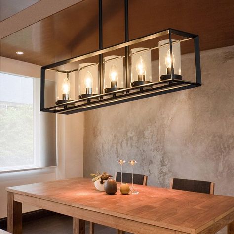 Kitchen Island Lighting Modern, Linear Pendant Lighting, Linear Pendant Light, Kitchen Island Linear Pendant, Island Pendant Lights, Linear Pendant, Kitchen Island Lighting, Black Metal Frame, Modern Pendant Light