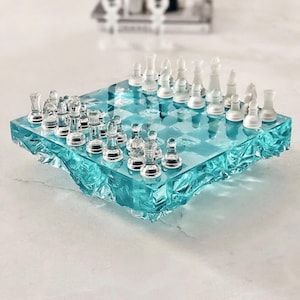 Epoxy Resin Chess Set Handmade Chess Board Personalized - Etsy Croatia