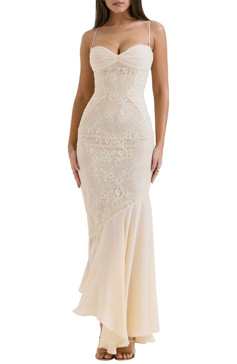 HOUSE OF CB Felicia Lace Inset Mermaid Gown | Nordstrom House Of Cb Dresses, Hourglass Shape, Mermaid Gown, Lace Corset, House Of Cb, Lace Inset, Mermaid Dress, Sweetheart Neck, School Spirit