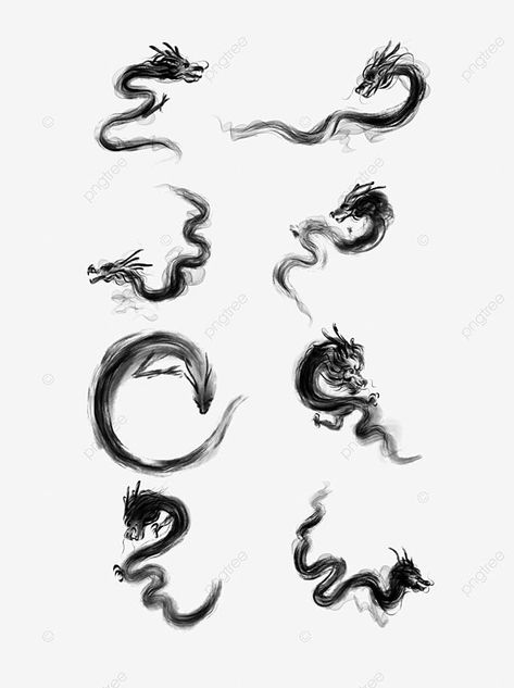 Dragon Ink Tattoo, Png Tatoos, Abstract Dragon Tattoo Design, Ink Dragon Drawing, Sketch Dragon Tattoo, Dragon Abstract Art, Dragon Png Aesthetic, Dragon Curled Up, China Dragon Drawing