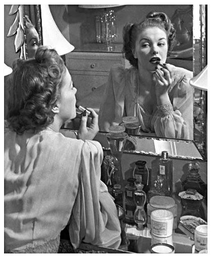 Woman at her dressing table, 1950s - GettyImages In Front Of Mirror, Glossy Hair, Facial Skin Care Routine, How To Apply Lipstick, I Feel Pretty, Vintage Vanity, 8x10 Print, Beauty Routine, Skin Care Women