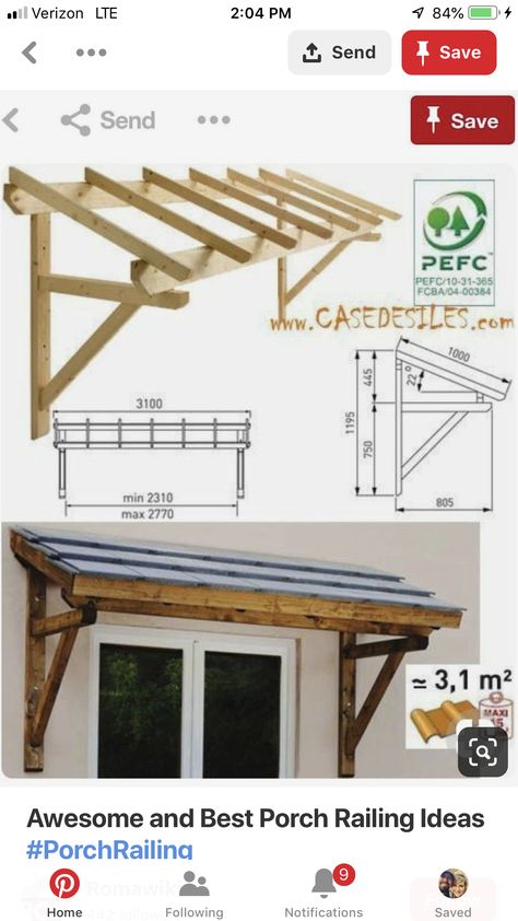 Wooden Awning, Front Door Awning, Door Overhang, Diy Awning, House Awnings, Porch Awning, Porch Roof, Door Awnings, Door Canopy