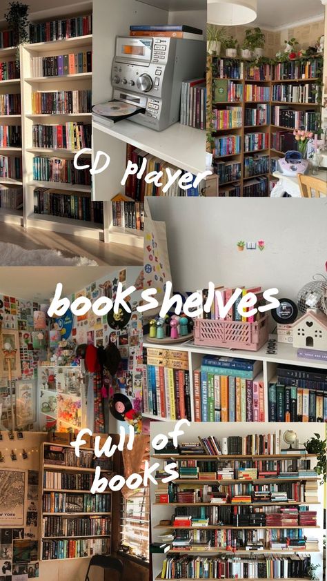 bookshelf inspo Bookshelf Inspo, Cd Player, Bookshelves, Cd, Books, Pins, Quick Saves