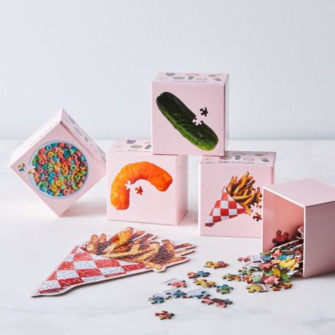 11 Jigsaw Puzzles That Double as Works of Art Once You’re Done With Them - Dwell Food Puzzle, Puzzle Set, Puzzle Art, Puzzle Design, Baby Makes, Creative Packaging, Food 52, Brain Teasers, Style Gift