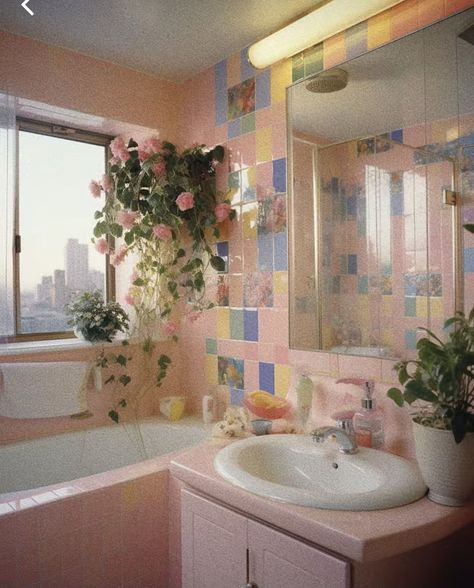 Beautiful Houses Inside, Bathroom Tile Design Ideas, Best Bathroom Paint Colors, 90s Home Decor, 80s Interior Design, Tile Design Ideas, 80s Home, 90s Home, 80s Interior