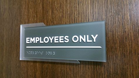 Acrylic Signage Design, Employees Only Sign, Interior Wayfinding, Monument Signage, Hospital Signage, Ada Signage, Signage Acrylic, Ada Signs, Office Door Signs