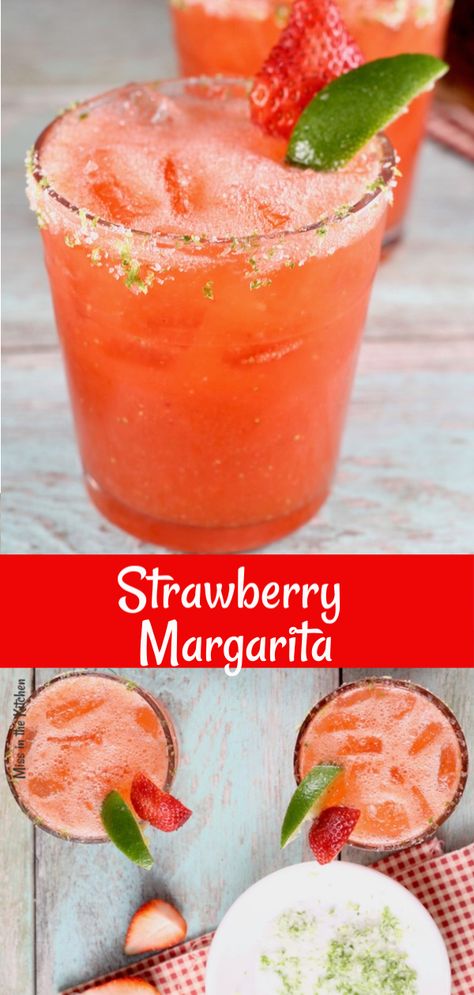 Tequila Margarita Recipes, Tequila Don Julio 70, Drinks Tequila, Strawberry Margarita Recipe, Easy Margarita Recipe, Fresh Strawberry Recipes, Easy Margarita, Tequila Margarita, Strawberry Margarita