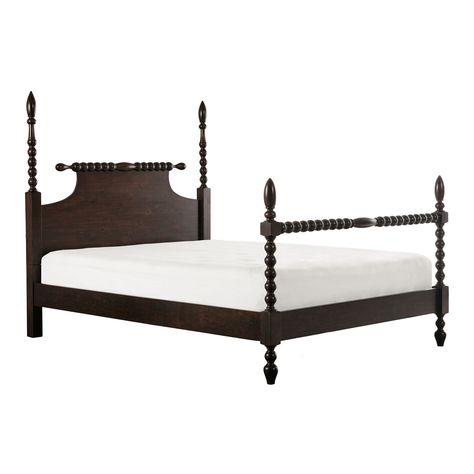 Morocco Brown Turned Post Bed - World Market Turned Post Bed, Post Bed, Low Profile Bed, Spindle Bed, Four Poster Bed, Four Poster, Poster Bed, Madison Park, Wood Beds