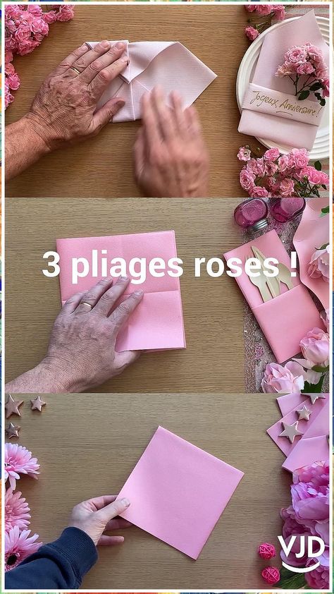 Diy Table - Elsie's DIY Dining Room Table Table Decoration Ideas Creative, Paper Napkins For Wedding Reception, Thanks Giving Table Decorations Diy, Deco Anniversaire Diy, Paper Serviette Folding Ideas, Diy Deco Anniversaire, Diy Paper Napkin Folding, Napkin Folding Ideas Paper, Paper Table Decor