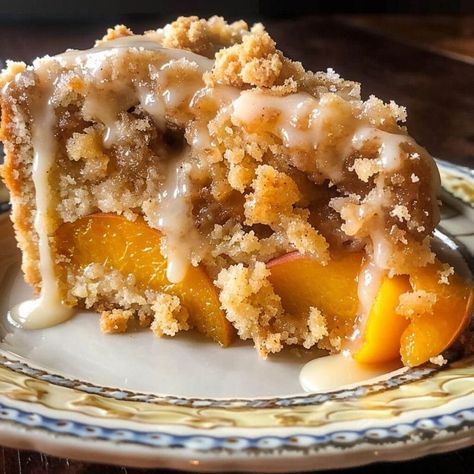 Southern Peach Crumb Cake Recipe, Brown Butter Peach Crumb Cake, Peach Streusel Cake, Fresh Peaches Dump Cake, Peach Cobbler Layer Cake, Southern Peach Crumb Cake, Peach Crumble Cake, Peach Crumb Cheesecake, Peach Coffee Cake Recipes