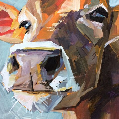 Cow Oil Painting, Cow Paintings, Cow Face, Cow Pictures, Farm Cow, Farm Art, Cow Painting, Daily Painting, Cow Art