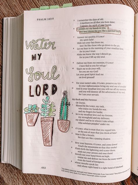 Psalm 6, Psalm 143, Bible Journaling Ideas Drawings, Bible Doodling, Bible Art Journaling, Scripture Art, Bible Art, Christian Life, Bible Scriptures