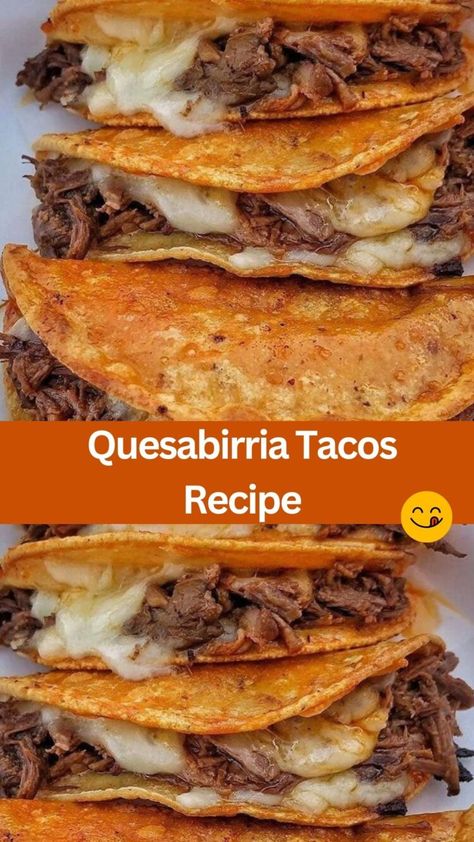 Quesabirria Tacos Recipe Easy Dinner Recipes Mexican Authentic, How To Make The Best Tacos, Quesobarilla Tacos, Taco Variations Dinners, Velvet Taco Recipe, How To Make Street Tacos, Quessabirra Tacos Recipe, Smashed Tacos Recipe, Baria Taco Recipe