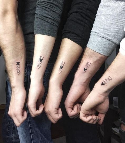 Family Tattoo 4 Members, Half Sibling Tattoos, Siblings Tattoo For 5, Family Of 5 Tattoo Ideas, Matching Sibling Tattoos For 3, Cousin Tattoo Ideas, Loved Ones Tattoos, Matching Tattoos Siblings, Tattoos Siblings