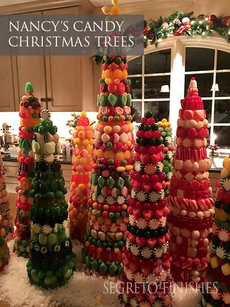 Segreto Secrets - How to Make Styrofoam Candy Christmas Trees - Holiday Crafts 2016 Candy Christmas Trees, Segreto Finishes, Sugar Cookies Christmas, Candy Topiary, Christmas Banquet, Christmas Queen, Making Sugar Cookies, Cracker House, Candy Trees