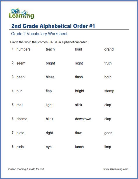 Year 2 Spelling Words, Alphabetical Order Activities, Alphabetical Order Worksheets, Abc Order Worksheet, Digraphs Activities, Kindergarten Coloring, Dictionary Skills, Learning Reading, Word Work Centers