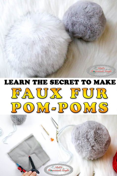 Learn the Secret to Making FAUX FUR POM-POMs easily with this photo and video tutorial. #crochet #knitting #free #pattern #tutorial #crochetpattern #freecrochetpatterns #freeknittingpatterns #knittingpatterns #pompom #pom #fauxfur Baby Hat Free Pattern, How To Make A Pom Pom, Pom Pom Crafts, Tutorial Crochet, Crafts For Kids To Make, Pattern Tutorial, Crochet Baby Hats, Faux Fur Pom Pom, Hat Knitting Patterns