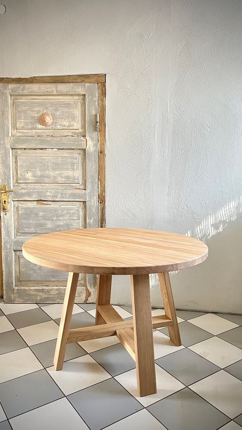 110cm Round Dine Table With Oak Base Legs, Oak Round Table, Round Dining Table With Legs , Solid Oak Table, Dine Table Round - Etsy Round Table Restaurant, Oak Round Table, Table Round Dining, Dine Table, Solid Oak Table, Oak Table Top, Table Surface, Round Table Top, Table Shelves