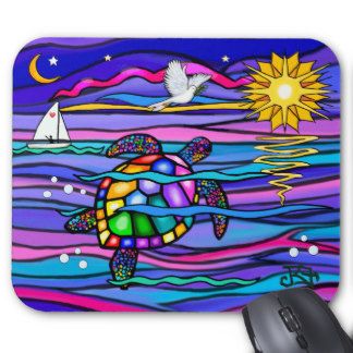 Sea Turtle Gifts, Pink Mouse, Sea Turtle Art, Turtle Painting, Turtle Art, A Turtle, Mouse Mat, In The Ocean, Paint Party