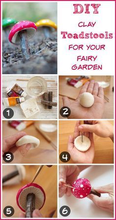 Clay Toadstools, Hantverk Diy, Fairy Garden Furniture, Fairy Garden Crafts, Fairy Garden Designs, Fairy Furniture, Clay Fairies, Fabulous Diy, Fairy Crafts