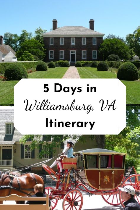 A Williamsburg, VA itinerary for first timers. This 5 day Williamsburg itinerary includes where to stay, where to eat and what to see in Colonial Williamsburg and Busch Gardens. Williamsburg Vacation, Travel Virginia, Colonial Williamsburg Virginia, Busch Gardens Williamsburg, Virginia Vacation, Va Beach, Virginia Travel, Williamsburg Virginia, Virginia Is For Lovers