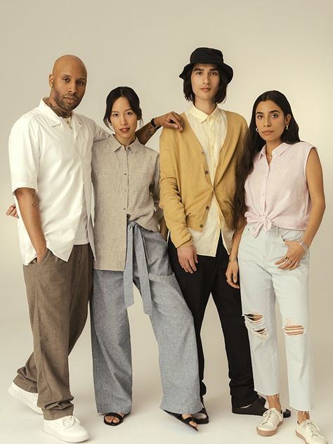 Uniqlo Drops Affordable Linen Line for SS19 Matthew Henson, Rachel Nguyen, Finance Accounting, Collarless Shirt, Quickbooks Online, Fall Pants, Linen Collection, Photoshoot Concept, Creative Instagram Photo Ideas