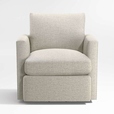 Lounge Small Swivel Chair | Crate & Barrel Small Swivel Chair, Beige Chair, Swivel Chair Living Room, Swivel Accent Chair, Chair And A Half, Small Chair, The Lounge, Comfy Chairs, Cleaning Upholstery