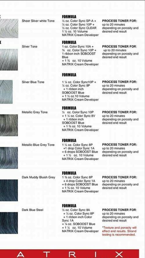 Socolor Matrix Chart, Matrix Color Chart, Matrix Hair Color Chart, Silver Hair Color Formula, Hairstylist Tips, Matrix Hair Color, Hair Color Swatches, Diy Hair Dye, Redken Hair Color