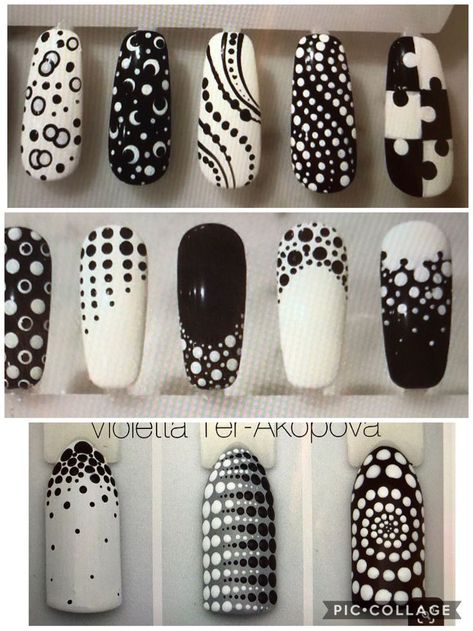 Doting Nail Art Designs Simple, Doting Tool Nail Art Designs, Doting Art Nails, Practice Nail Designs, Nail Art With Dotting Tool, Dotting Tool Nail Art, Dotty Nails, Printable Nail Art, Nail Art Dotting Tool